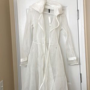 White Mesh Trench Coat